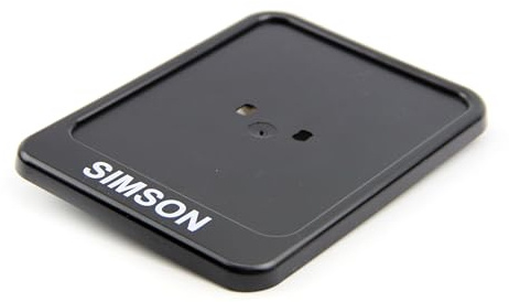 Kennzeichenhalterung, schwarz - Aufdruck: SIMSON - 167x122mm - Unterlage f. Versicherungskennzeichen/ Verstärkung