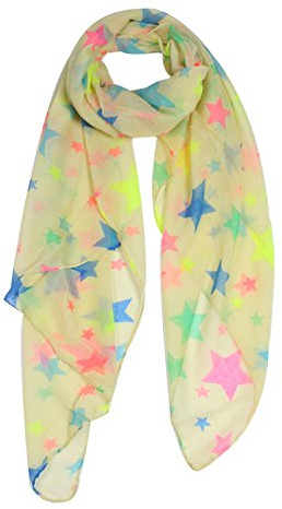 Glamexx24 Damen Schal Halstuch Kopftuch Stern Star Stola Schaluchschal für Frühling Sommer Ganzjährig
