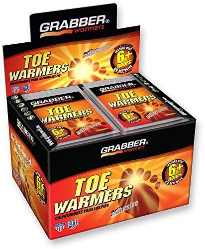 Grabber Toe Warmers - Long Lasting Safe Natural Odorless Air Activated Warmers - Up to 6 Hours of Heat - 40 Pair