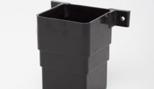 POLYPIPE RS234 Rohrverbinder Schwarz und Halterung Unterputz für 65 mm Fallrohr quadratisch