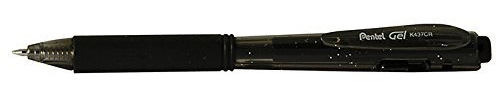 Pentel Colour Retractable Gel Rollerball Pen - Black (Pack of 12)