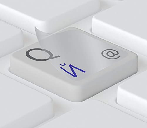 Keystickers® | 11x13mm - Unten | Russische Aufkleber für PC/Laptop & Notebook Tastaturen, transparente Matte Folie | Farbe: BLAU | русские наклейки на клавиатуру | Russian Keyboard Stickers
