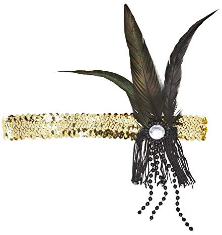 W WIDMANN MILANO Party Fashion Damen Widmann Stirnband mit Pailletten, Federn und Perlen