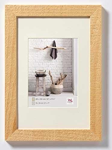 walther design Bilderrahmen natur 20 x 30 cm mit Passepartout, Home Holzrahmen HO030H