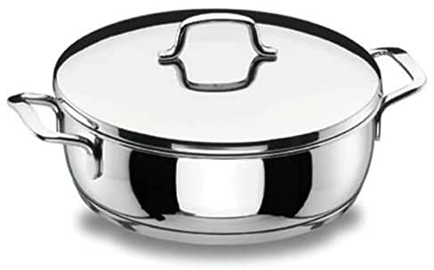 LACOR 90632 - Tartera con Tapa Gourmet 32cm Acero Inoxidable - Profesional | En acero inoxidable, cocina y conserva con su tapa; ideal para cocina profesional y uso diario en casa, versátil y duradero