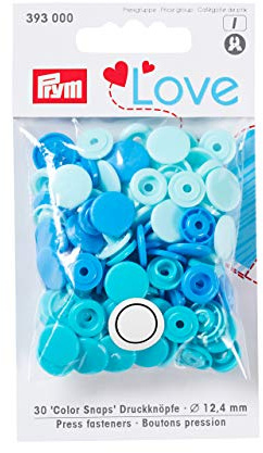 Prym Love Druckknopf Color KST 12,4 mm blau, Polyester, 12.4 mm cm, 4002273930004