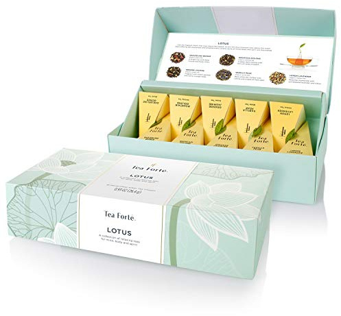 Tea Forte Tea Sampler, 10 Pyramid Infuser Bags, Premium Tea Gift Set