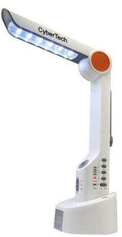 CyberTech Dynamo Lampe solaire Manivelle d'urgence Météo Digital Radio Tuning avec sirène, lampe de poche LED, chargeur de téléphone portable 1 Weiß