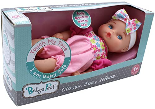 Baby's First Bathtime Baby Softina in Jumper With Matching Headband and Feel So Real Skin - Safe for Children 1 Year & Up