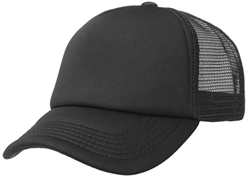 Hutshopping 70-tals rapperkeps truckerkeps nätkeps keps keps basebollkeps med skärm, Svart-Svart, En Storlek
