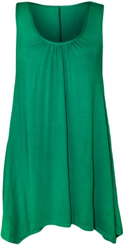 WearAll Womens Plus Size Hanky Hem Ladies Long Sleeveless Scoop Neck Vest Top - 8-26