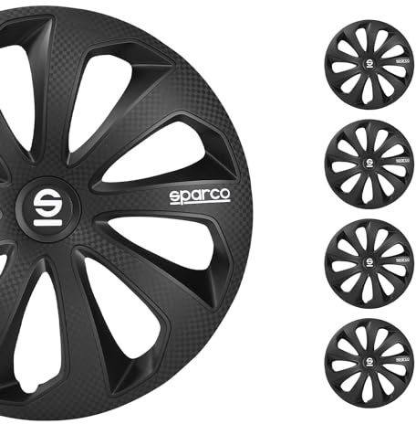 Satz Sparco Radzierblenden Sicilia 14-Zoll Schwarz/Karbon
