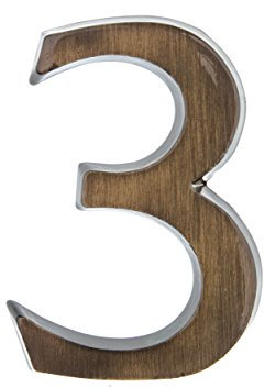 HUBER numero civico 3 in ottone 10 cm I numeri civici per casa e porta I numero civico 3D I targhette con numero civico in nobile ottone antico 3D design