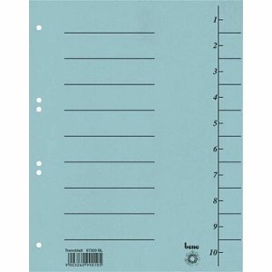Bene Trennblätter A4 250g/qm blau VE=100 Stück