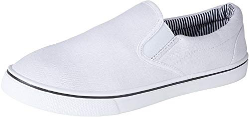 Generic Mens Slip on Canvas Summer Shoes , White, 8 UK