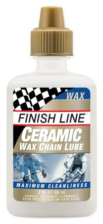 Finish Line Ceramic Wax Bicycle Chain Lube – Advanced Wax-Based Lubricant with Ceramic Boron Nitride for Smooth Performance in Dry Conditions – 2oz Drip Bottle