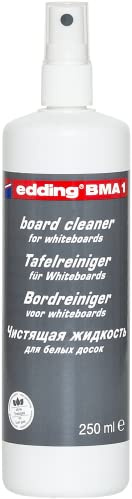 edding BMA 1 Tafelreiniger - 1 Sprühflasche - 250 ml - Flüssigreiniger für Whiteboards, Magnettafeln, Flipcharts - reinigt gründlich und hinterlässt keine Rückstände - für strahlende Whiteboardflächen