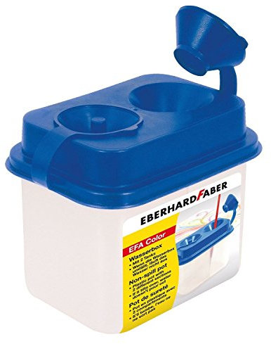 Eberhard Faber 579900 - Wasserbox mit 2 Kammern, EFA Color, Pinselbecher blau