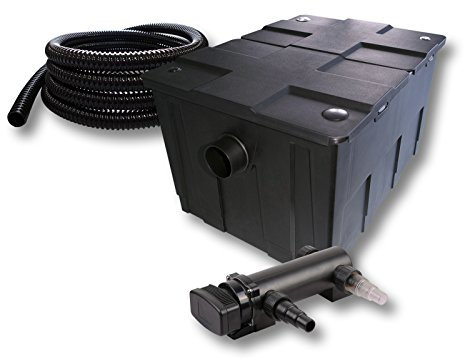 SunSun 1 cámara Filtro para 60.000l estanque estanque con 18W UVC 6 Clarificador y 5 m tubo jardin