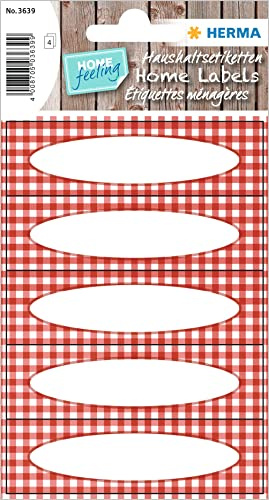 HERMA 3639 Self-Adhesive Jam Labels, Pack of 20, 76 x 23 mm, Homemade Kitchen Stickers for Labelling, Household Stickers for Christmas Preserving Jars, Spice Jars, Jam Jars Bottles