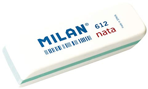 Milan 612 - Goma de borrar, color blanco, Caja 12 Unidades, blanco