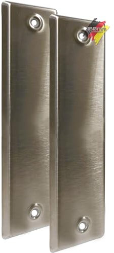 markiso® Rolladengurt Abdeckung geschlossen, Rollladenblenden in Edelstahl, Gurtabdeckung mit Lochabstand 160mm | 2 Stück