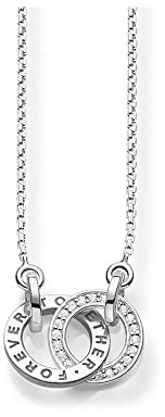 Thomas Sabo Damen-Kette mit Anhänger Glam & Soul 925 Silber Zirkonia weiß 45 cm - KE1488-051-14-L45v