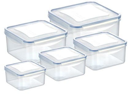 Tescoma 892044 Contenitori quadrati in plastica set 5 pz da 0,4 l a 3 l