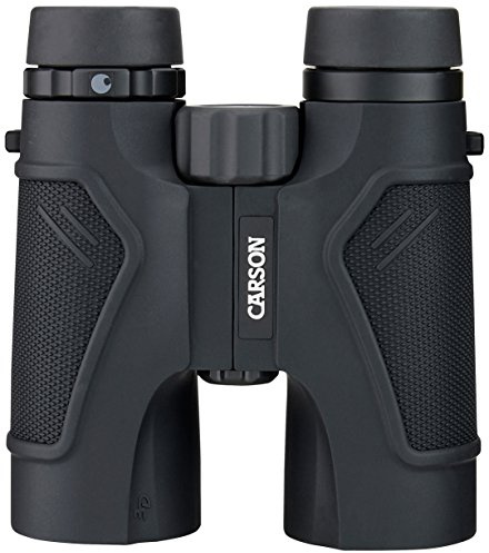 Carson 3D Series 10x42mm High Definition Compact and Waterproof Binoculars with ED Glass, Black (TD-042ED)