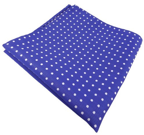 TigerTie Designer Einstecktuch in blau ultramarinblau silber gepunktet