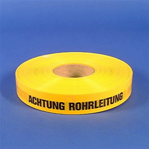 Trassenwarnband Achtung Rohrleitung, Folie, 250 m Länge