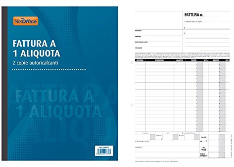 Blocco Grande Per Fattura Ad 1 Aliquota 2 Copie Autoricalcanti 50 Moduli A4 NickOffice
