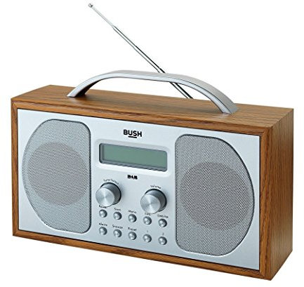 BUSH DAB/ FM STEREO RADIO IN A WOODEN CABINET
