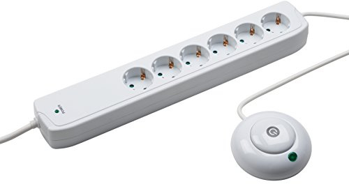 Meister Steckdosenleiste 6-fach - 2 m Kabel - weiß - Kunststoffleitung - IP20 Innenbereich - Separater Trittschalter / Steckerleiste / Mehrfachsteckdose / Tischsteckdose / Tido 6-fach / 7430050
