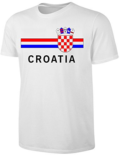Blackshirt Company Kroatien T-Shirt Kinder Fußball Fan Shirt Weiß Größe 164