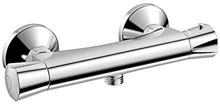 iBathUK Modern Chrome Thermostatic Exposed Shower Bar Mixer Brass Diverter Valve SM261