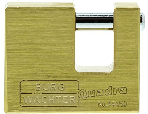 Burg-Wächter Vorhängeschloss, 7 mm Bügelstärke, Kneifschutz, 2 Schlüssel, Quadra 444 50 SB