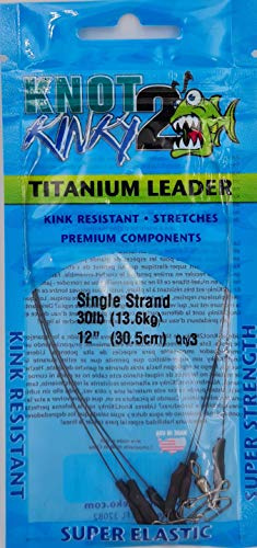 KNOT2KINKY Aquateko Nickel-Titan Angel Vorfach 3er Pack - dehnbares Titanvorfach - Made in USA (30.5, 13.6kg)