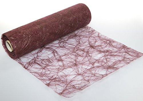 Sizoweb Tischläufer in unterschiedlichen Farben, 30 cm breit, 5 oder 20 m lang 5,0 m bordeaux 3580