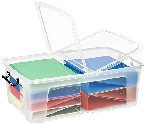 Strata Smart-Box, Clip, mit klappbarem Deckel und Griffen, durchsichtig, 50 l