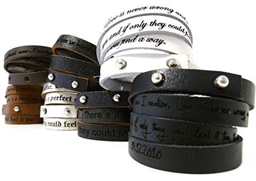 area17 Gravur Lederarmband Wickelarmband, WUNSCHTEXT INKLUSIVE