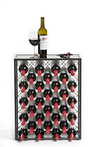 Mango Steam 32 Estante para Vino con Tapa de Cristal, Gris