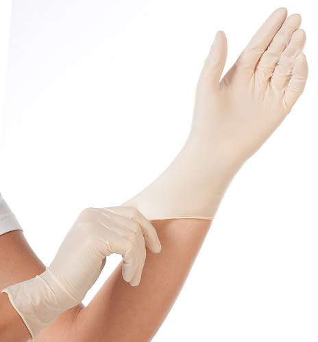 FRANZ MENSCH Hygonorm Latexhandschuhe Grip Light, weiß, Gr. 9/L | puderfrei, 1000 Stück (10 x 100 Stück), elastische Einmalhandschuhe, Einweghandschuhe Latex