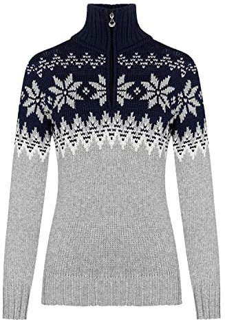 Dale of Norway - Jersey para Mujer Myking, Color carbón Claro/Azul Marino, Talla L, 93011
