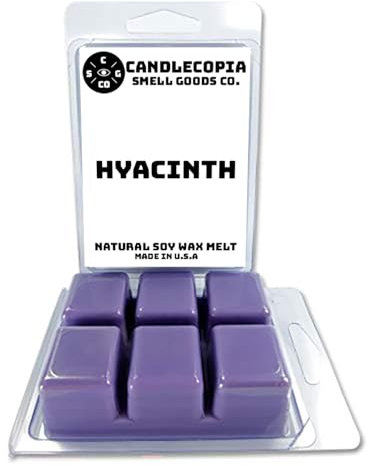Candlecopia Hyacinth Strongly Scented Hand Poured Vegan Wax Melts, 12 Scented Wax Cubes, 6.4 Ounces in 2 x 6-Packs