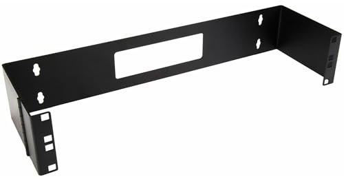 StarTech.com 2U väggmonterat lapppanelfäste med gångjärn – 15 cm djup – 48 cm patchpanel svängställ för grunt nätverksutrustning – 10 kg (Wallmount2)