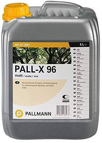 Pallmann Pall-X 96 MATT 5 Liter Parkettlack 1K-Parkettversiegelung Wasserbasierende Parkett- und Korkversiegelung für Stark Beanspruchte Parkett- und Naturkorkböden