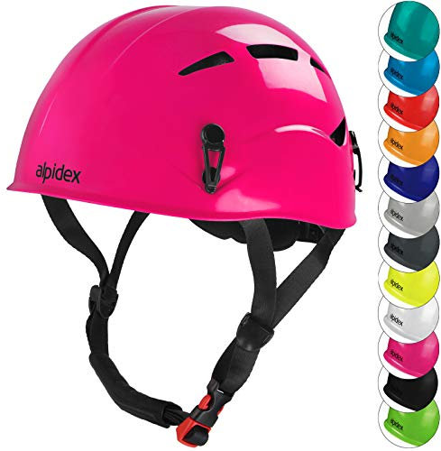 ALPIDEX Kletterhelm | Norm EN 12492 Kletterausrüstung Hartschalenhelm | Universal Passend | Robust | Klettersteighelm | Jugendliche | Erwachsene, Farbe:bramble Berry