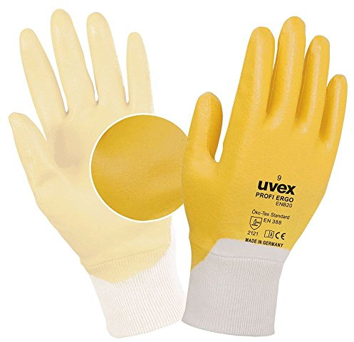 Uvex 60148 9 Profi Ergo ENB20 Safety Glove, Size: 9, White, Orange