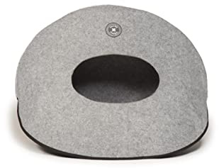 Danish Design Grey Pebble Shaped Soft Retreat Cat/Kitten Bed 56x30x43cm